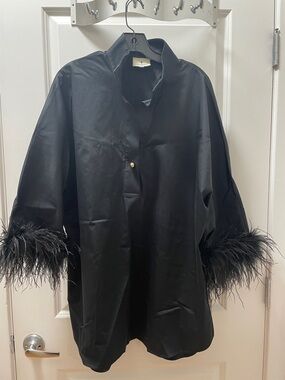 Tuckernuck Black Feather-Trim Tunic